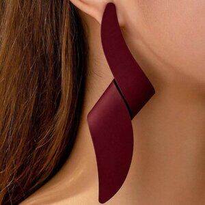 1 Pair Metal Geometric Big Stud Earrings